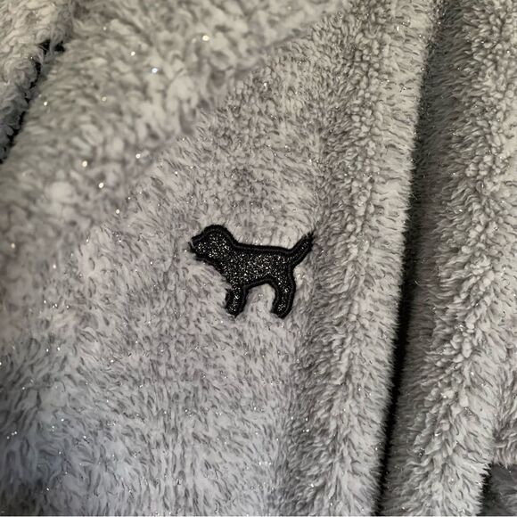 Victoria’s Secret PINK Hooded Sherpa lined Robe M/L - Picture 6 of 12